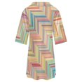 thumbnail image 6 of Colorful Zigzag Pattern Womens Dress With Pockets Summer V Neck 3/4 Sleeve Dress Plus Size Loose Dress, 6 of 7
