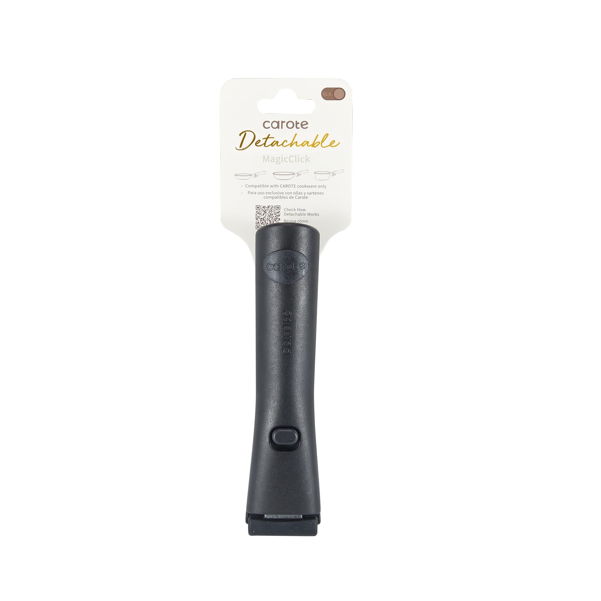Carote Detachable Handle - Universal Removable Handle for Pots and Pans, Black