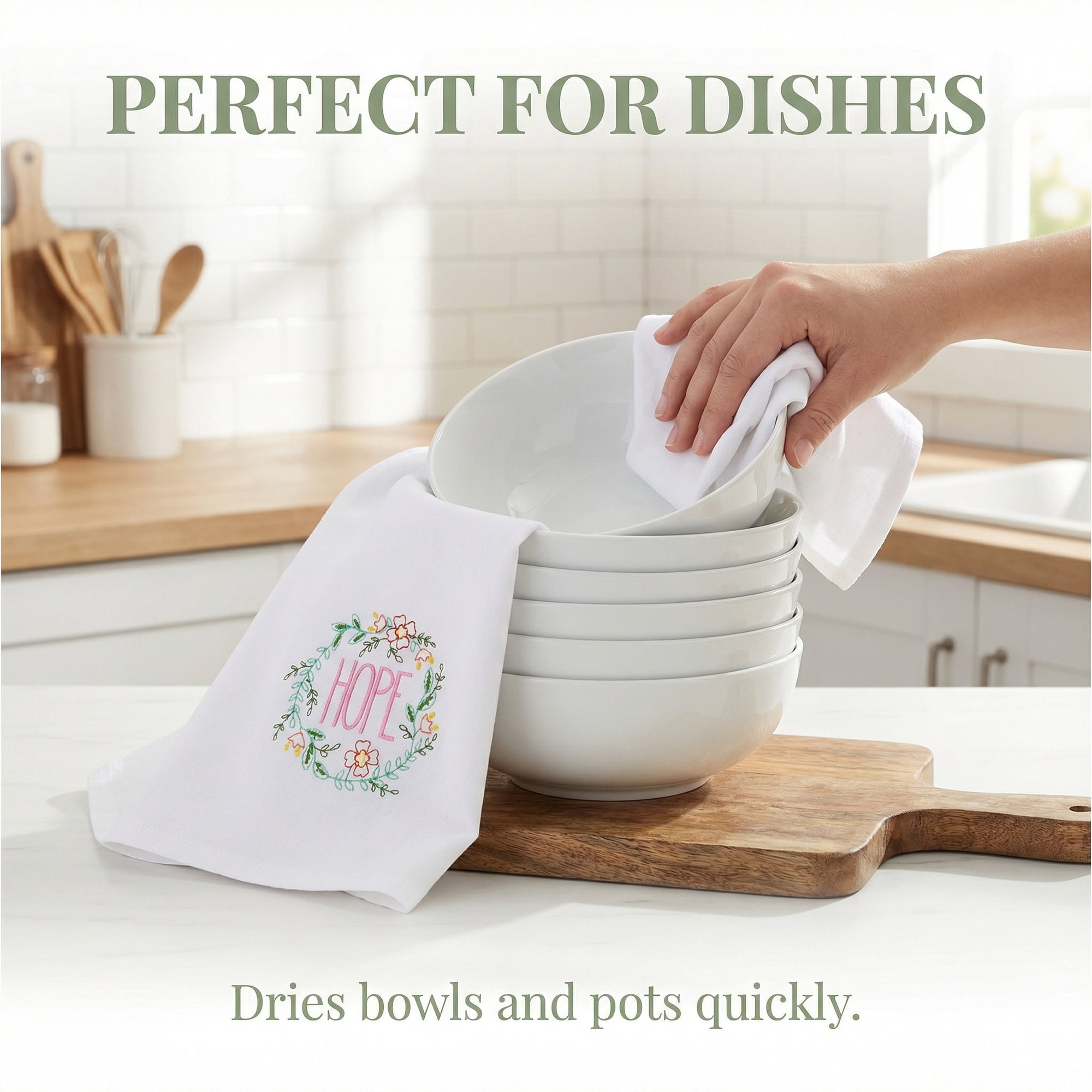 Unique Bargains Embroidered Pure Cotton Absorbent Towels 4 Pack White-1 26" x 18"