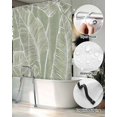 thumbnail image 5 of Split Shower Curtain for Transfer Bench, Tropical Bloom Silhouettes Fabric Shower Curtains for Bathroom, Green Palm Leaf Tub Sliding Transfer Bench Waterproof Bath Curtains 72"x78", 5 of 9