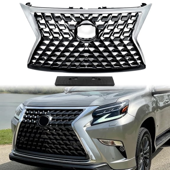 Front Bumper Upper Grille Grill Assembly Fits 2014-2022 Lexus GX460 W/ Chrome Trim