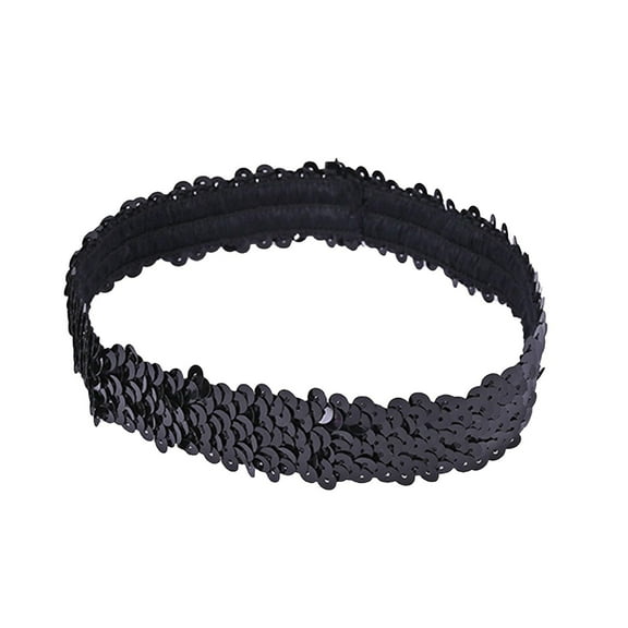 Ahabrexf Headbands for Women Womens Solid Color Elastic Sequin Headband Headscarf Elastic Headbands for Women