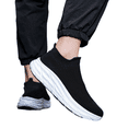 thumbnail image 3 of EKVAHL Orthopedic Slip On Walking Shoes for Men, High Ankle Stretch Knit Arch Support Cushioned Sneakers, Thick Sole Outdoor Daily Fitness Trainers White, 3 of 5