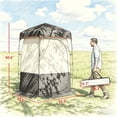 thumbnail image 6 of Portable Camping Shower Tent with 5.3 Gallon Solar Shower Bag Black Oxford Fabric Privacy Changing Tent with Removable Floor Mat Steel Frame Outdoor Shower Shelter with Ground Stakes and Carry Bag, 6 of 6