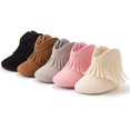 thumbnail image 2 of Baby Girls Cowboy Tassel Boots with Side Zipper Moccasins Non Slip Newborn Infant Booties Suede Toddler First Walker Shoes, 2 of 6