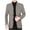 Gray, variant on Men's Mandarin Collar Jacket, Single Breasted with Three Buttons, Two Side Insert Pockets, Button Cuff Long Sleeves, Curved Hem for Autumn Winter Casual