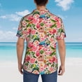thumbnail image 6 of Daiia Watercolor Birds Hawaiian Shirt for Men Gentle Cotton Regular Short Sleeve Casual-X-Large, 6 of 9