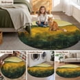 thumbnail image 2 of Round Rug 3ft Area Rug, Autumn Forest Sky Artwork Area Rugs for Living Room Bedroom, Fall Landscape Floor Mat Non-Slip Non-Shedding Carpet Indoor Accent Rugs, 2 of 9