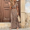 thumbnail image 4 of Vestido Largo De Playa Vestido de vacaciones para mujer Vestido de verano bohemio informal Trajes de vacaciones (Marrón XXL) Cgtredaw para Mujer Marrón T S, 4 of 7