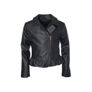Limited Too Metallic Peplum Hem Moto Jacket (Big Girls)