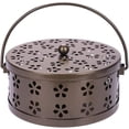 thumbnail image 1 of Soporte clásico para bobina de mosquitos, soporte de incienso para humo, incensario portátil, quemador de incienso de reflujo de metal, estufa de carbón con cubierta para asa, caja para mosquitos,, 1 of 5