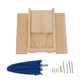 thumbnail image 1 of Squirrel Feeder Table Pine Wood Outdoor Garden Pendant Squirrel Picnic Table Feeder with Umbrella Blue Umbrella, 1 of 5