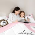 thumbnail image 4 of Castle Fairy Leopard Print Billiards Full Size Bedding Sets 7 Pieces, Vintage Sport Theme Full Size Bed in a Bag, Brown Black Pink,Pink Reversible, 4 of 7