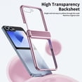 thumbnail image 2 of ELEHOLD for Samsung Galaxy Z Flip 5 Case, Slim Plating PC Transparent Hinge Protection Crystal Clear Case with Integrated Screen Protector for for Samsung Galaxy Z Flip 5,Pink, 2 of 7