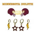 thumbnail image 2 of University of Minnesota Duluth Spirit Stack maroon mini enamel bolts and golden yellow statement open starboys, 2 of 2