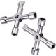 thumbnail image 1 of 2 Pieces 4 Way Multifunction Utility Key for Electric Water Gas Box Medicine Cabinet Opening Key (Silver), 1 of 4