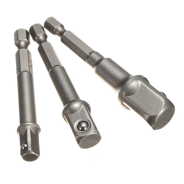 1/4 Neiko 00257 Socket Adapter Drill Extension Bit Set 9 Piece Cr-V Hex Shank 1/2 Inch Drive 3/8