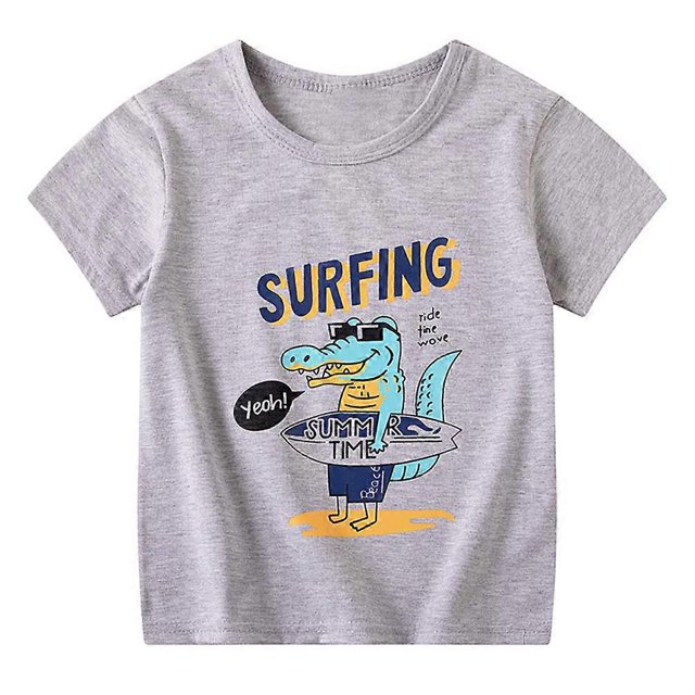 T-shirt Décontracté à Manches Courtes pour Garçons et Filles, Haut d'Été, Col Rond, Dessin Animé