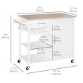 thumbnail image 3 of HOMCOM Kitchen Trolley Wheeled Storage Island with Drawer and Open Shelf, 3 of 10