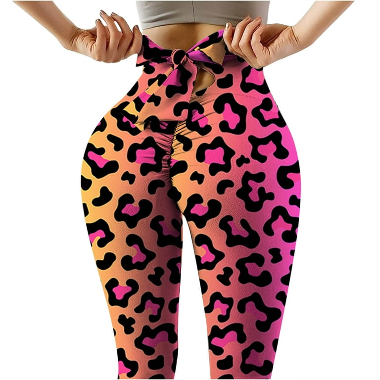Bigersell Ripped High Waist Yoga Pants for Women Yoga Full Length Pants  Women Fashion High Waist Sport Fitness Bow Not Positioned Printing Yoga  Pants