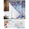 thumbnail image 3 of No Hook Cloth Fabric Shower Curtain with Snap in Liner, Purple Flowers Waterproof Shower Curtains Set with See Through Top Window, Vintage Blue Mottled Walls Pastoral Bath Curtains Shower 66"x72", 3 of 6