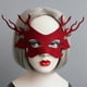 thumbnail image 1 of Máscaras de disfraces para mujer, fiesta de baile de carnaval, máscaras de bola de media cara, decoración de vestido de fiesta (rojo), 1 of 1