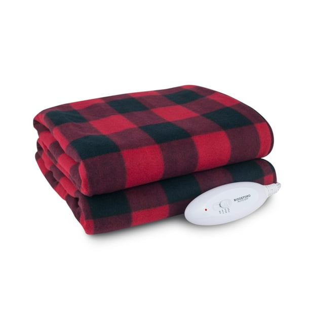 Biddeford Blankets Comfort Knit Fleece Heated Electric Throw Blanket