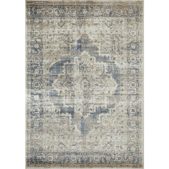Loomaknoti Kehleigh Alarik 5' x 7' Beige Oriental Indoor Area Rug
