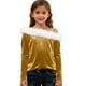 thumbnail image 2 of Blusa de manga larga de color liso para niñas de 4 a 14 años, 2 of 7