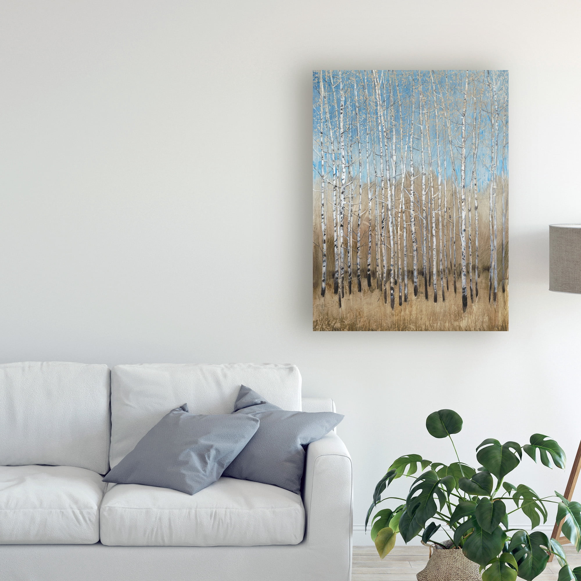 Trademark Fine Art 'Dusty Blue Birches I' Canvas Art by Tim OToole