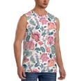 thumbnail image 2 of Haiem Men's Flower Leaves Print Tank Tops Summer Sleeveless Cut Off Workout T-Shirts Fitness Vest Athletic Undershirts-Large, 2 of 8