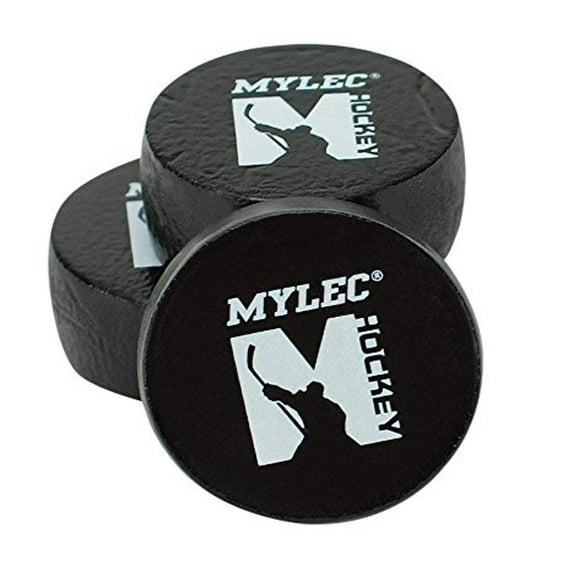 Mylec MINI Hockey Pucks for Indoor Use, Lightweight, Foam Filled, One-Size (Black, Pack of 3)