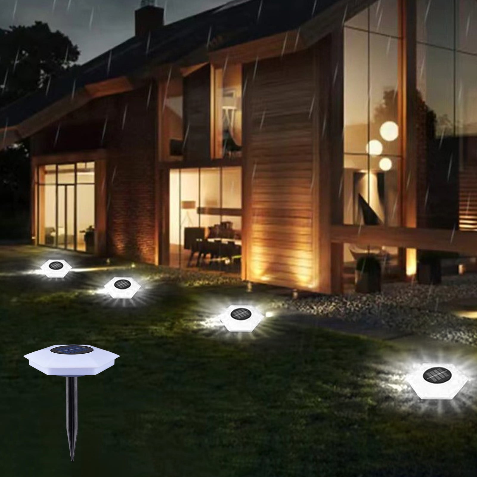 COFEST Ground Lights Outdoor LED Light Source Automatic Induction-Changing Outdoor Lights Garden Lights for Pathways Garden Yard Patio Lawns Black
