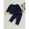 thumbnail image 2 of ZAXARRA Baby Boys 2PCS Pants Sets Long Sleeve Round Neck Sweatshirt Tops and Solid Color Pants Sets, 2 of 9