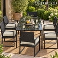 thumbnail image 2 of Ottowood Outdoor Deep Seat Chair Cushions Set of 6, 24x24x3 Waterproof Patio Cushions with Ties, Cream, 2 of 9