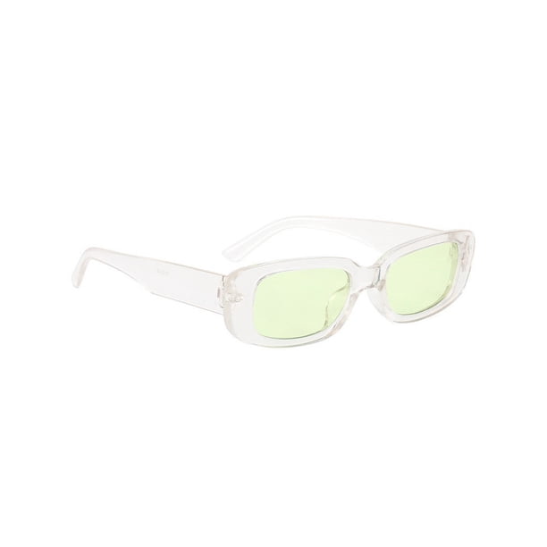 Guardurnaity Gafas de sol unisex lisas multicolores Gafas de sol Decoración de mano Gafas de mujer Gafas clásicas modernas a juego Lentes Transparente y verde