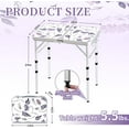 thumbnail image 3 of Folding Camping Table 2ft Portable Pinic Table Adjustable Height Small Card Table Aluminum Foldable Lightweight with Carry Handle for Outdoor Indoor Hiking Camp BBQ Beach (Blooming Floral), 3 of 12