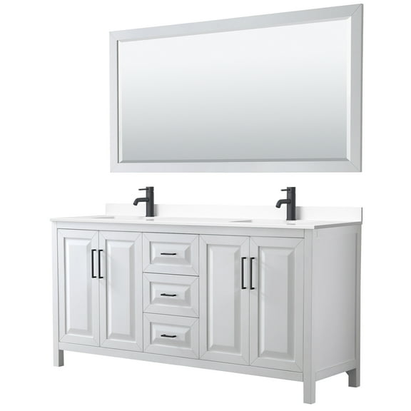 Wyndham Collection Wcv252572d-Vca-M70 Daria 72" Free Standing Double Basin Vanity Set -