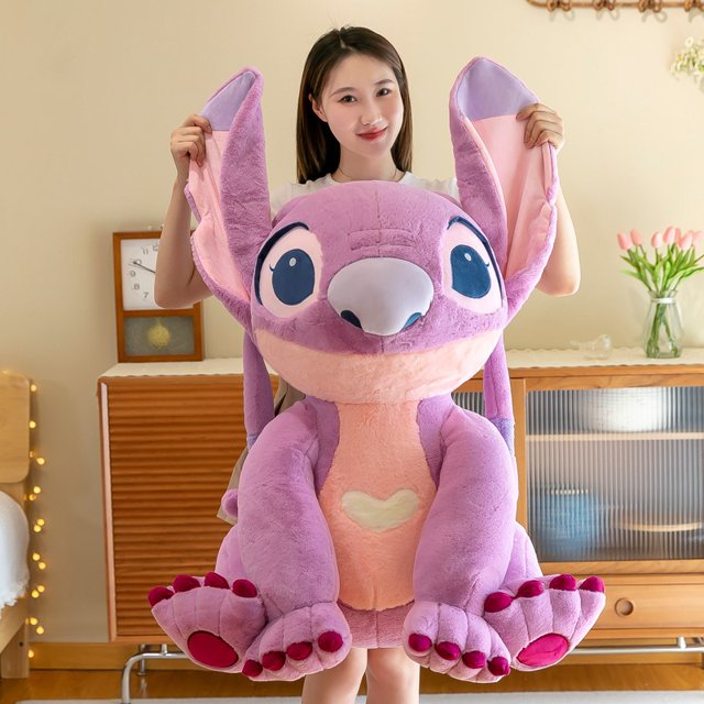Disney Lilo &erio; stitch - Muñeco de peluche, Animal kawaii grande, Ángel rosa, Almohada para dormir en pareja, Material blando, 110 cm, 4,25 kgzhangmengya110cm+ zhangmengya unisex