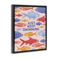 thumbnail image 2 of Stupell Industries Contemporary Just Keep Swimming Fish Black Floating Frame Canvas Art, 17 x 21, by The Paper Curator, 2 of 8