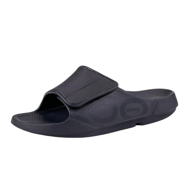 Sandalia Recovery OOFOS ooAhh Sport Flex negra mate unisex