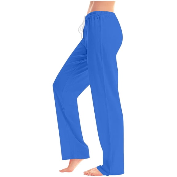 Athletic Sweatpants Women Pajamas Pants for Women Loungewear Soft Comfy Wide Leg Trousers Sleep Yoga Pants Blue M