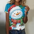 thumbnail image 2 of Kedxroy Christmas Shirts for Women Plaid Christmas Trees Shirt Xmas Holiday Tee Tops(Sky Blue,S), 2 of 6