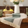 thumbnail image 7 of Linen Striped Table Runner with Fringe, Boho Rope Patchwork Dining Table Decor, Rustic Runner for TV Cabinet Coffee Table Sideboard, 7 of 7