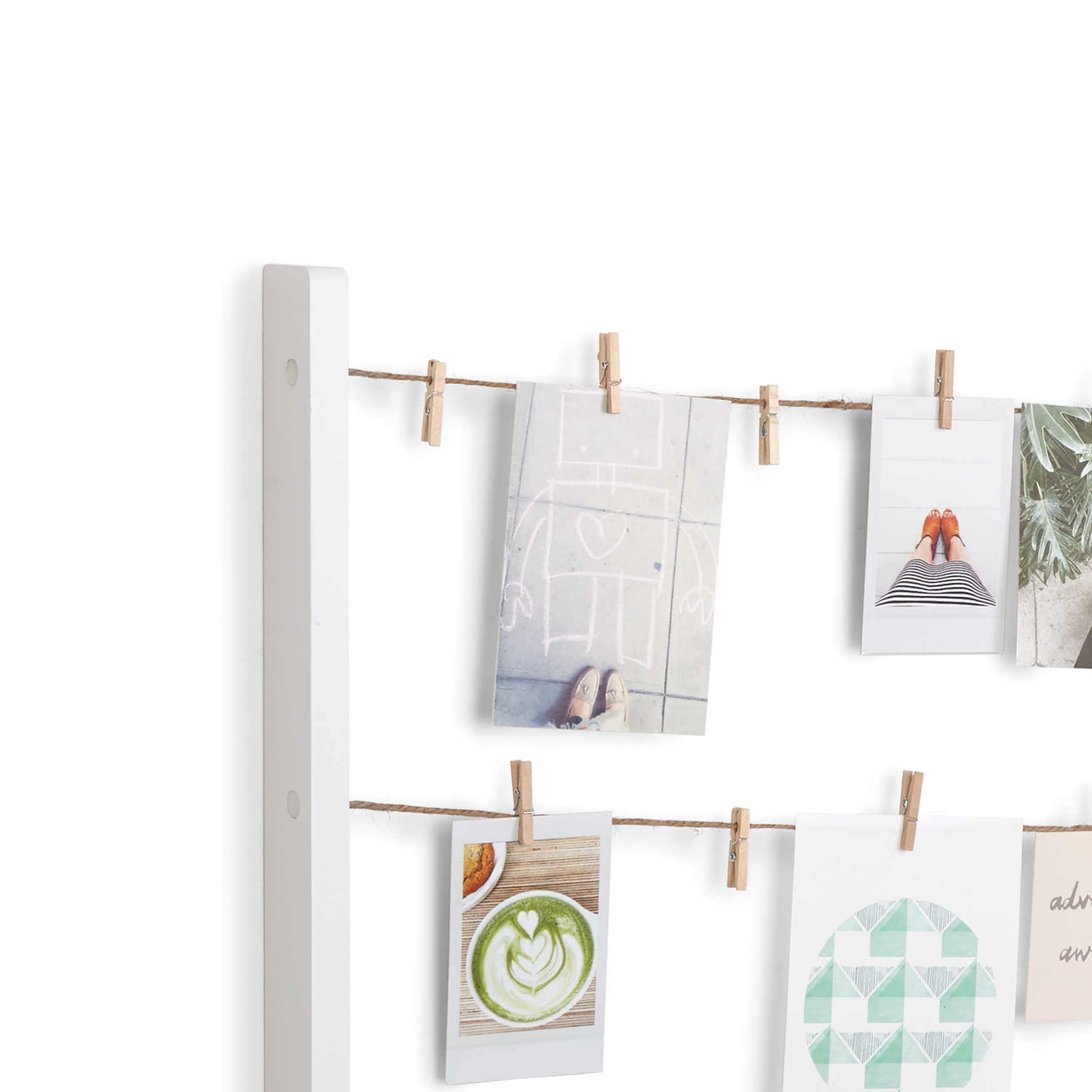 Mainstays 15x30 25-Piece White Clothesline Clip Collage Picture Frame