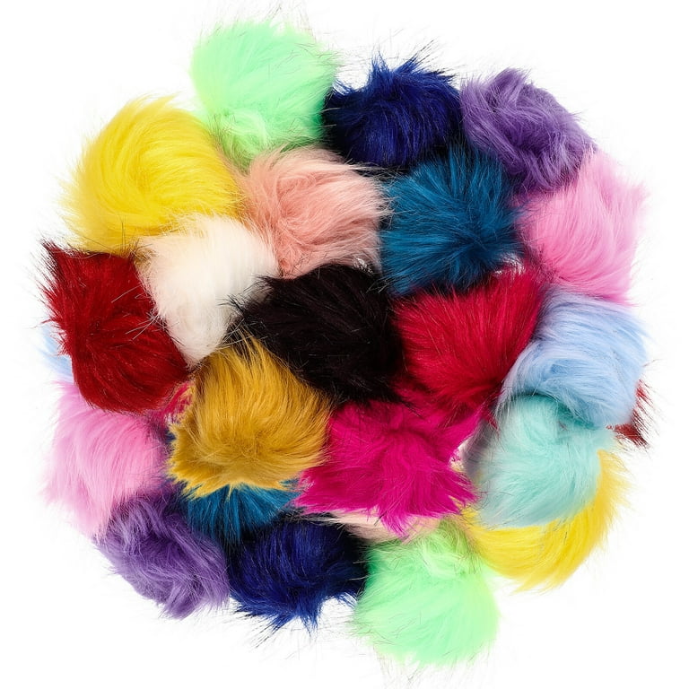 Single Large Yarn Pompoms 3 inch Pom Poms with Tails for Crafts or Decor in  the Color of Your Choice (Red)