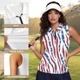 thumbnail image 5 of Aplkyhs Patriotic Zebra Women's Golf Shirt and Sun Visor Hat Set Moisture-Wicking Breathable Sleeveless Golf Shirt Adjustable UV Protection Sun Visor for Golf,Tennis,Hiking,Running,Daily Casual Wear, 5 of 7