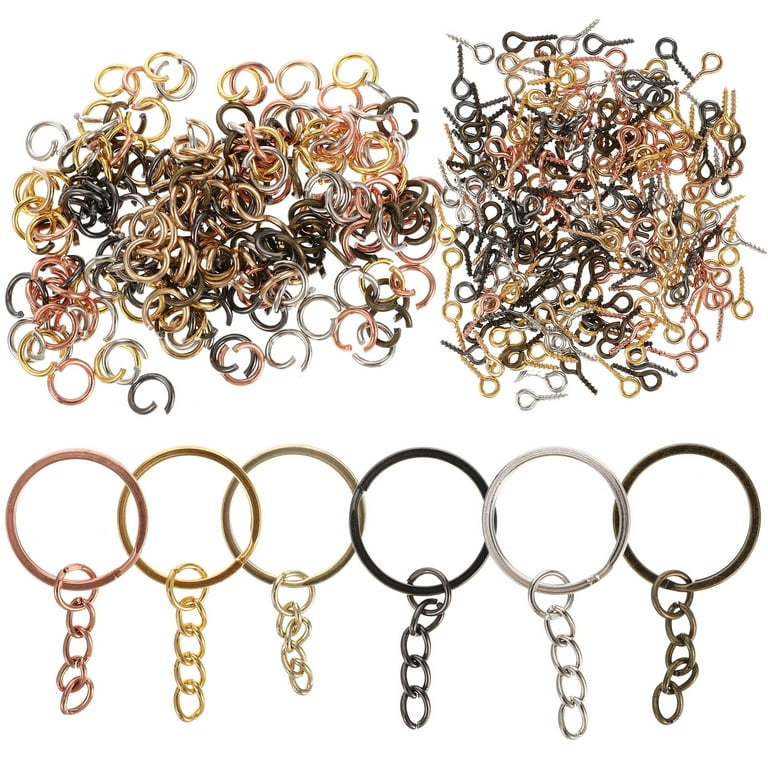100 Keychain Kit Includes 100pcs Keychains (with Chain, Jump Rings, Screw  Pins), Bulk Keychain Rings For Resin Crafts, Jewelry Making And Accessories