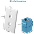 thumbnail image 2 of 4 Pieces 2 Port Ethernet Wall Plate, RJ45 Cat6 Female to Female Jack Inline Coupler Face Plates, 2 of 7