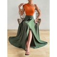 thumbnail image 6 of Multicolor Womens One-Shoulder Sleeveless Asymmetrical Maxi Dress With Belted Waist And High-Low Hem, 6 of 8